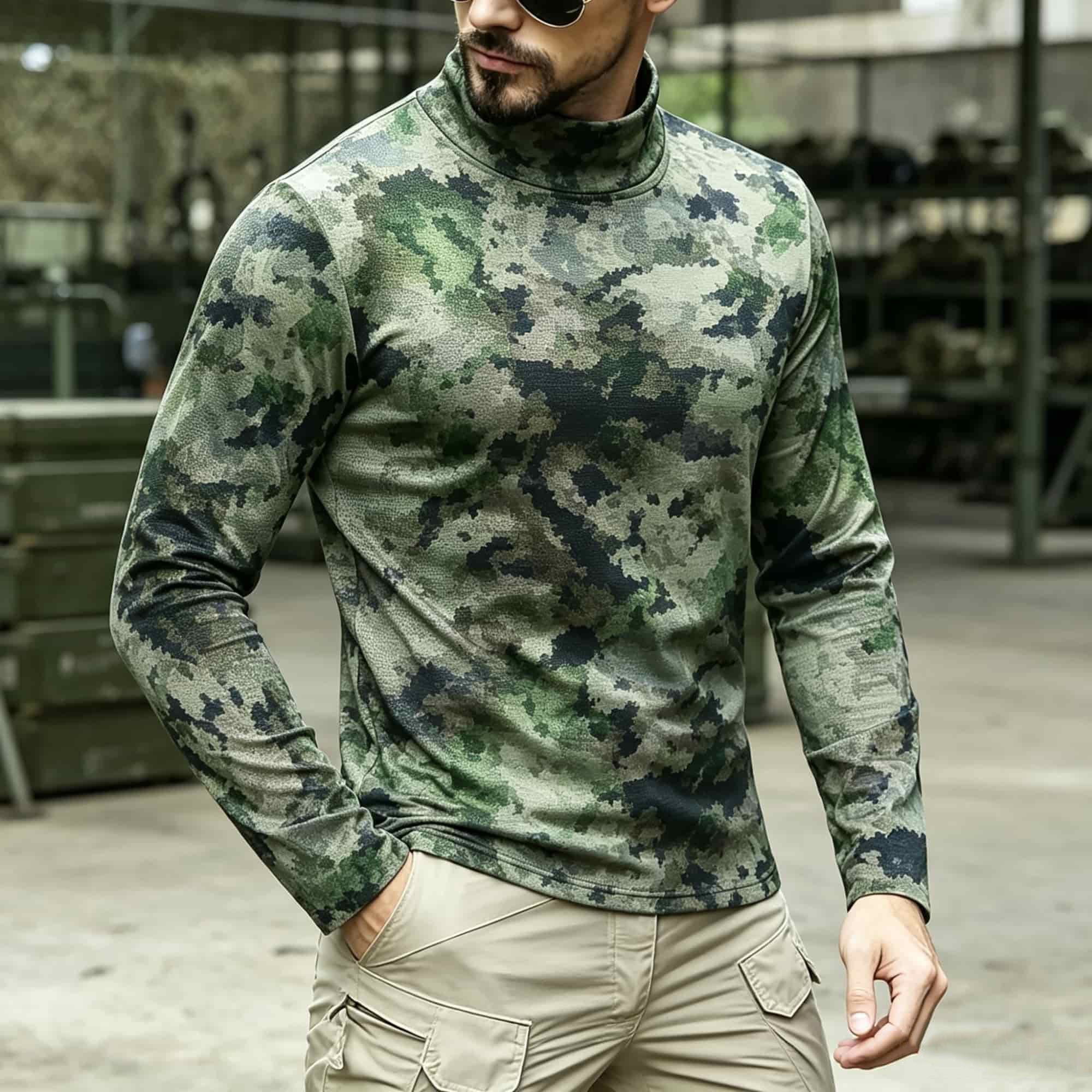 قميص رجالي تكتيكي بطبعة التموي - مراجعة Base Layer Top وسعره